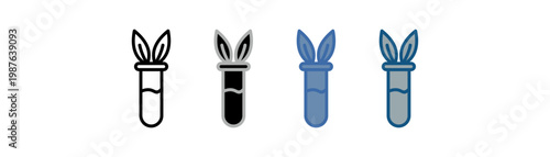 
Organic structure icon set multiple style collection with leaf and beaker design