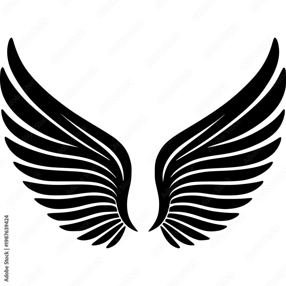 Fototapeta premium Angel Wings Vector Icon