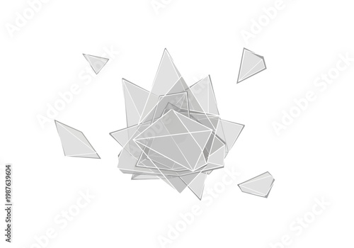 Abstract Geometric Crystal Formation Vector Illustration - Clean and Modern Design
