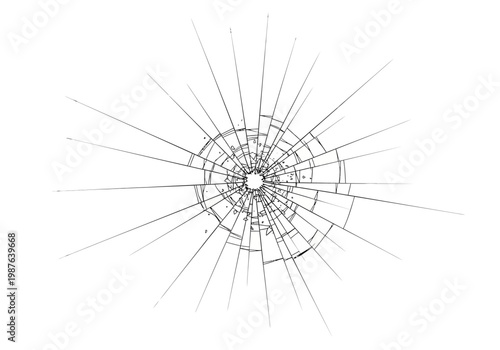 Cracked Glass Vector Illustration - A Detailed Shattered Window Effect