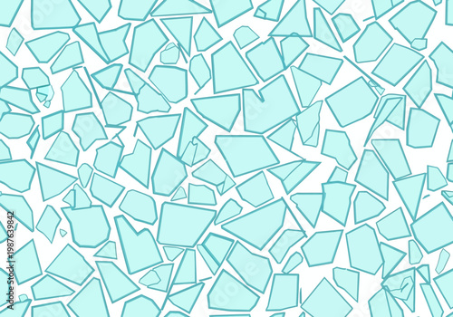 Abstract pattern of shattered ice shards vector illustration, broken glass texture, and fractured shapes on white background