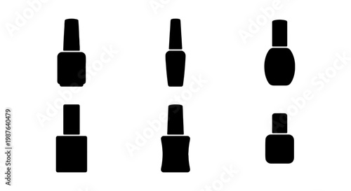 Nail polish bottles vector set various shapes beauty products manicure and pedicure collection design