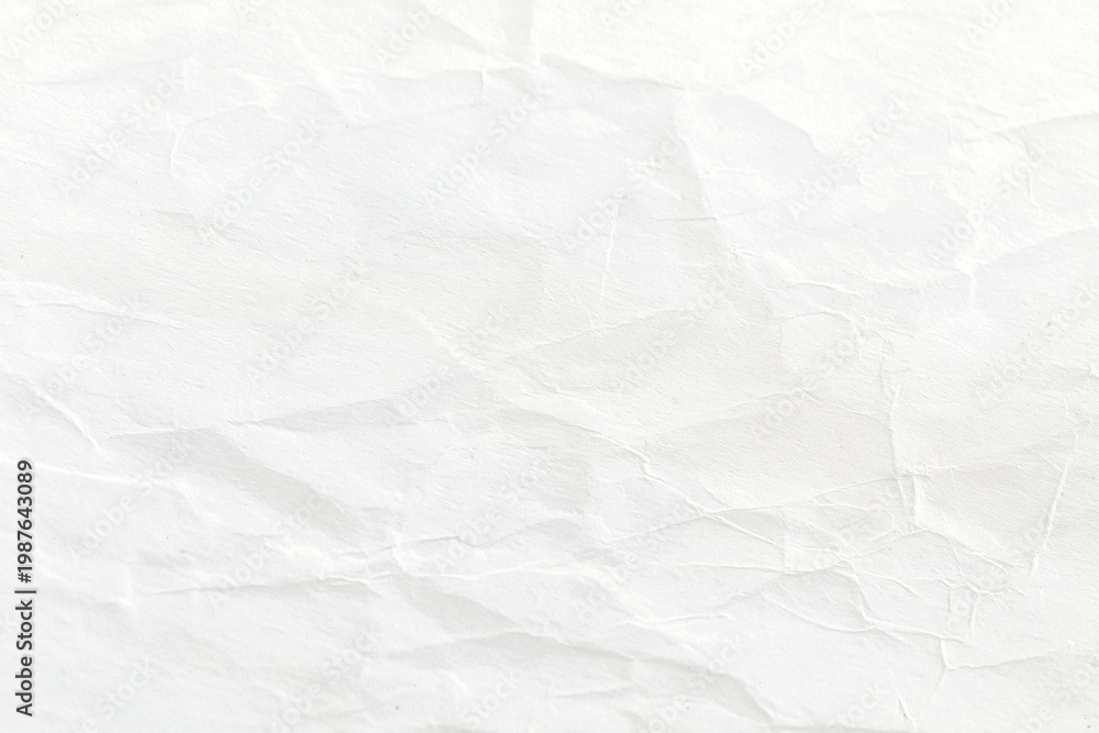Naklejka premium Extensive Creased and Wrinkled White Paper Surface Background Texture