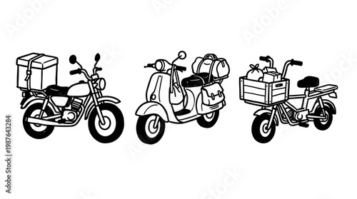 Delivery motorcycle scooter vector illustration