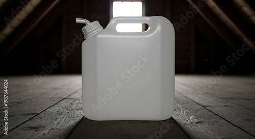 Wallpaper Mural Plastic jerrycan container for liquid storage standing in attic Torontodigital.ca