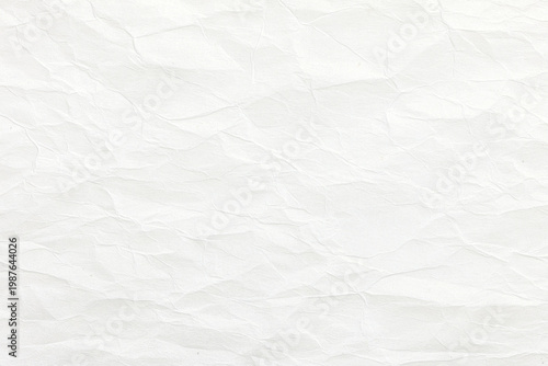 Abstract White Wrinkled Paper Sheet Background with Detailed Crease Lines