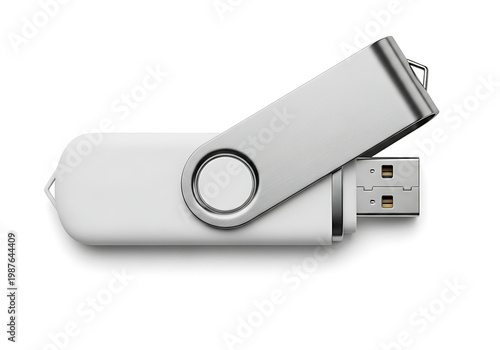 Wallpaper Mural Modern silver and white usb flash drive swivel storage device with usb Torontodigital.ca