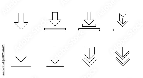 A set of minimalist arrow icons in a simple line art style