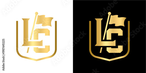 Elegant gold and black shield emblem featuring the Hebrew letter lamed, symbolizing Jewish culture and tradition. Ideal for religious, cultural, educational, and branding projects with a modern minima