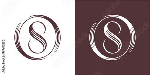 Elegant and modern S symbol icons in silver and white, set against a dark background. Ideal for logos, branding, marketing materials, and digital design projects requiring a sleek and timeless aesthet