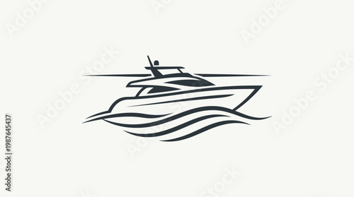 Yacht silhouette on water