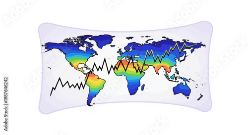 Global Trends and World Market Graph Illustration