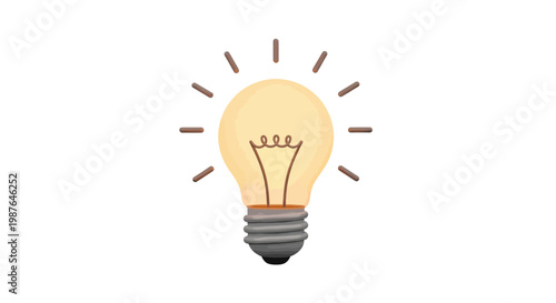Stylized Glowing Light Bulb Illustration Representing Creative Idea