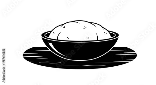 Minimalist Vector Illustration of a Food Bowl with Staple Mash