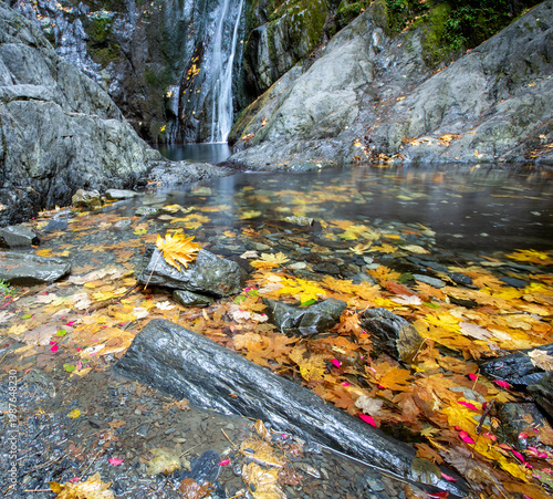 waterfall in British Colombia in autumn 