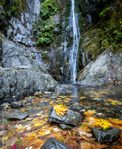 waterfall in British Colombia in autumn 