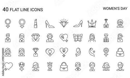 Mother's day icons celebrating moms with heartfelt line art for gifts and greetings