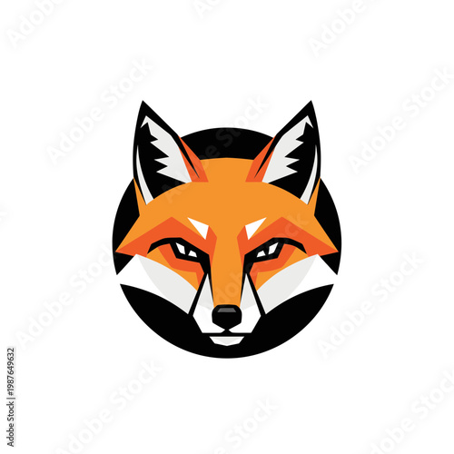 Geometric Fox Head Logo Icon Vector Art