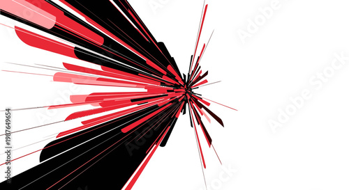 Red and Black Dynamic Speed Lines Abstract Vector Art