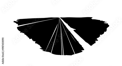 Minimalist Black Highway Road Vector Illustration to Horizon