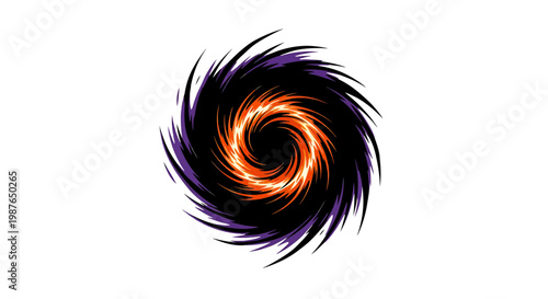 Abstract cosmic vortex portal vector illustration on white background