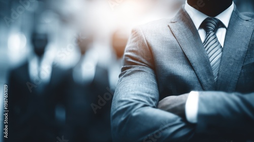 Leadership decision making in business management a professional presentation by a leader in a corporate environment