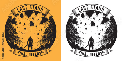 Lone Knight Standing in Crumbling Arena, Last Stand Final Defense