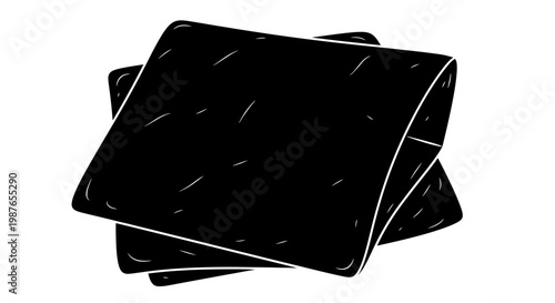 Three Roasted Seaweed Nori Sheets Stack Vector Illustration