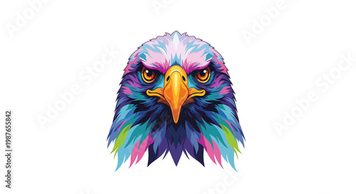 Colorful Stylized Eagle Head Vector Illustration