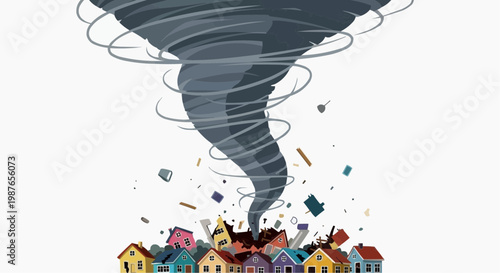 Tornado Hurricane Extreme Weather Natural Disaster Concept