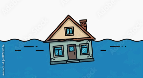 Flooded House Water Damage Climate Change Disaster