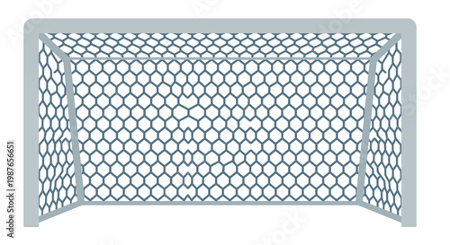 A simple illustration of a soccer goal with a mesh net