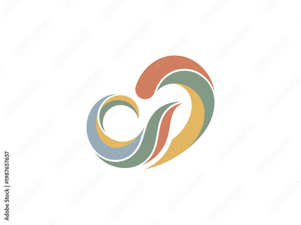 Fototapeta premium Minimalist Abstract Flowing Shapes with Soft Color Palette Background