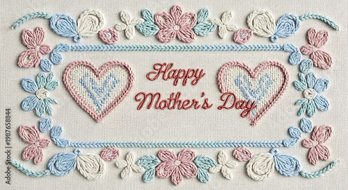 mothersday, embroidery, hoop, minimal, modern, abstract, floral, soft, neutral, fabric, thread, handmade, craft, design, elegant, clean, subtle, aesthetic, art, decoration, stitch, textile, gentle, ca