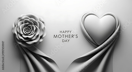 Minimalist 3D Fabric Relief Mother’s Day Luxury Design