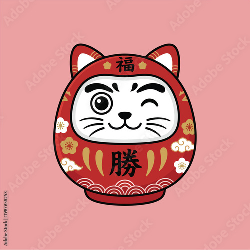 Lucky Cat Daruma Toy.