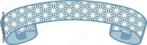 Ribbon Frame -5- blue, isolated on white background