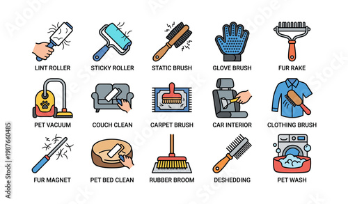 Essential cleaning tools for pet hair and lint removal