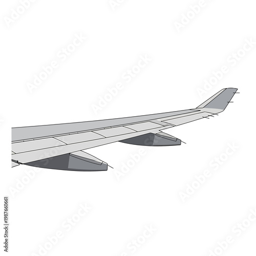 Airplane Wing Vector Illustration on White Background
