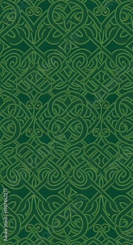 Intricate Green Celtic Pattern for Decorative Use