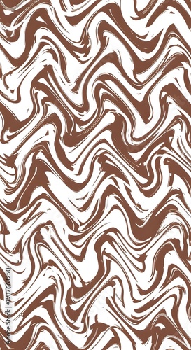 Marble Swirl Pattern Brown and White Abstract Design