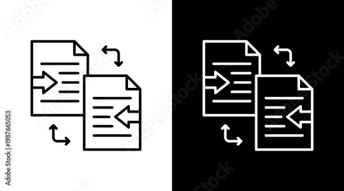File Transfer Outline White Icon Set Design
