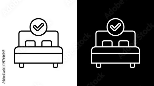 Room Availability Outline White Icon Set Design