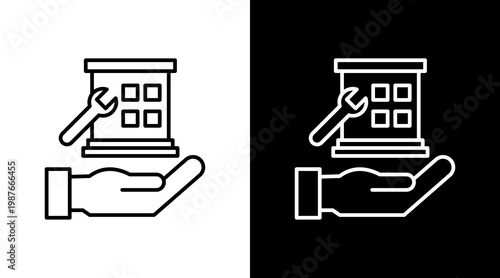 Maintenance Request Outline White Icon Set Design