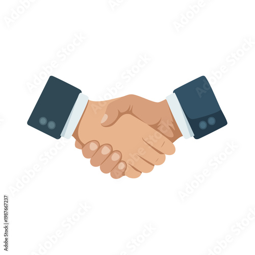 Handshake agreement partnership cartoon illustration