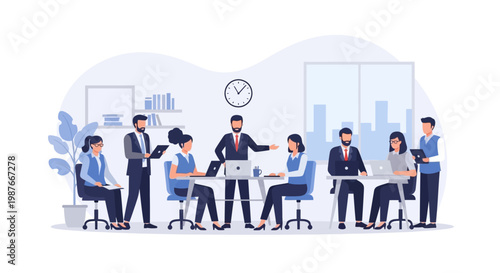 Business people in office meeting.