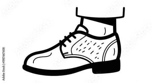 Minimalist Line Art Illustration of a Classic Mens Dress Shoe