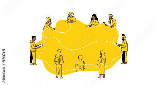 Diverse group of people meeting.