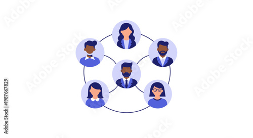 Diverse business team network.