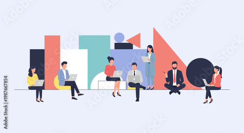 Business People in Office Setting.